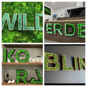 Houten Letters met Mos